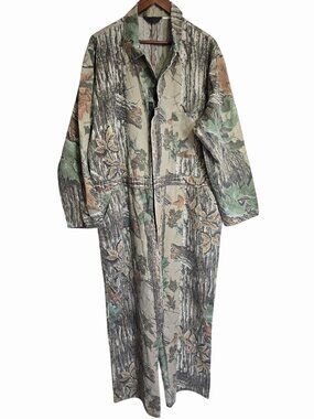 Vintage Liberty XL Camouflage Coveralls Hunting Jumpsuit Non Insulated